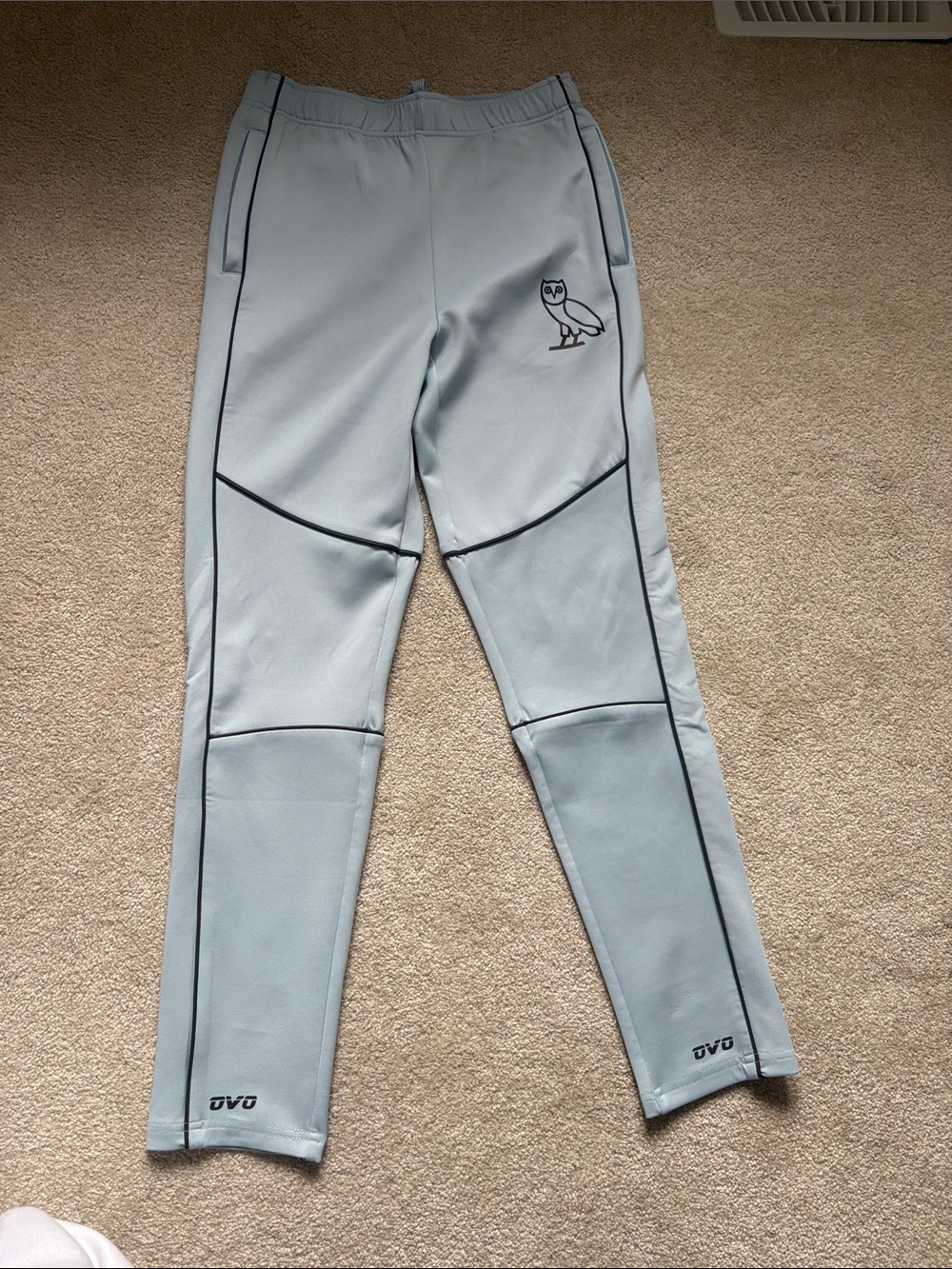 OVO Light Blue Joggers with iridescent Piping